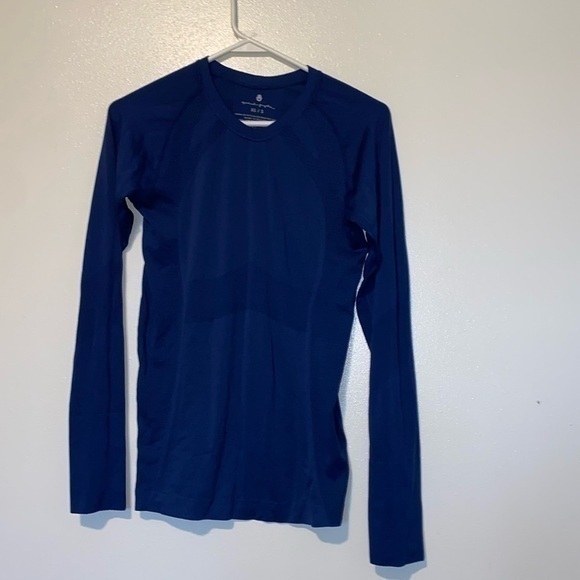 Spiritual Gangster Royal Blue Long Sleeve Anique Stretchy Shirt Xs/Small